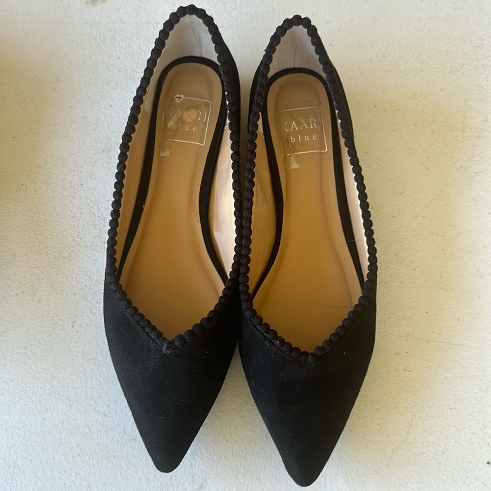 KAARI blue flats, black, rarely worn, size 6m